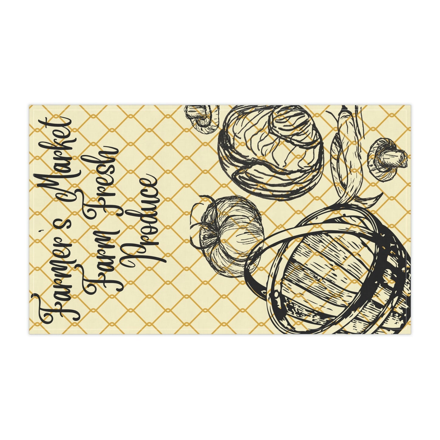 Kitchen Towel with Print of Farmers Market Theme