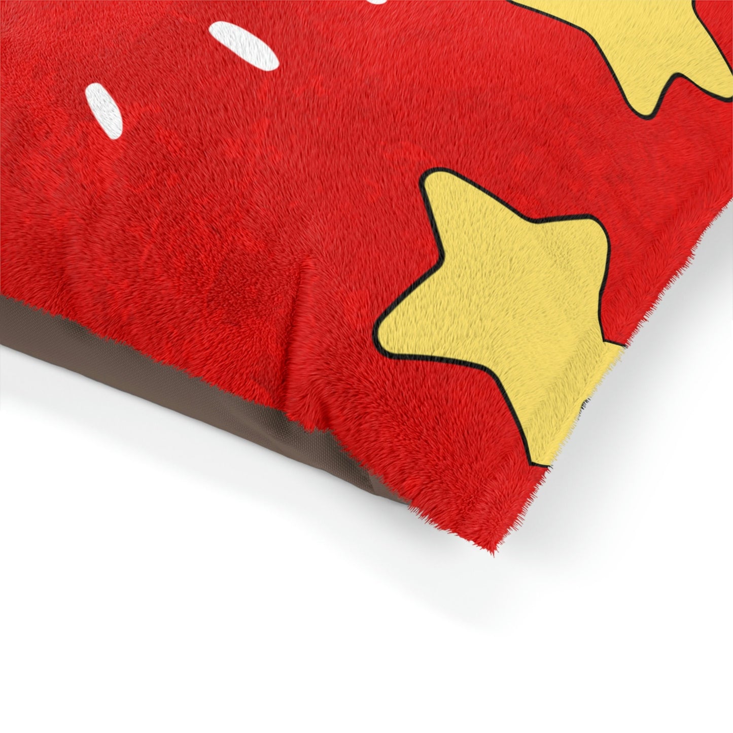 Pet Bed Choose Name, red background with stars