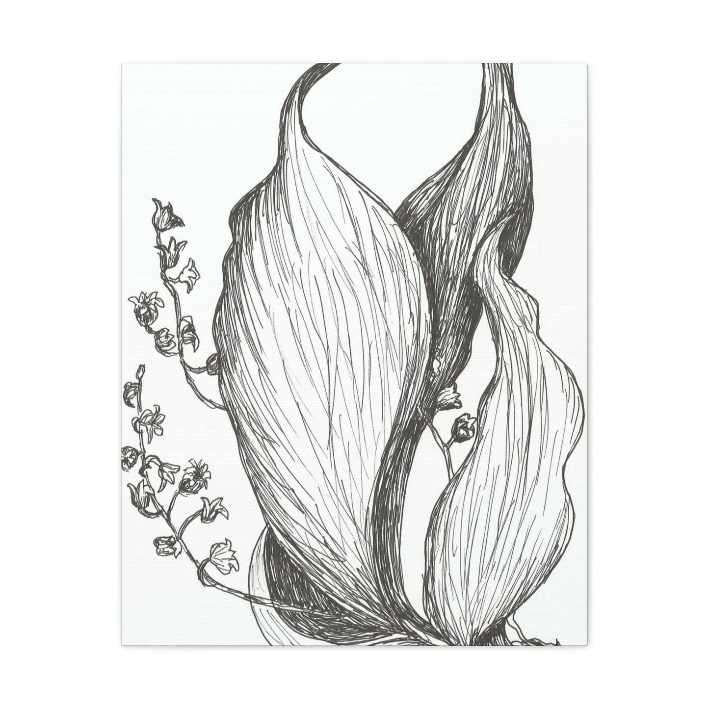 Canvas Gallery Wrap with Print of My Original Drawing of a Lily of the Valley Flower