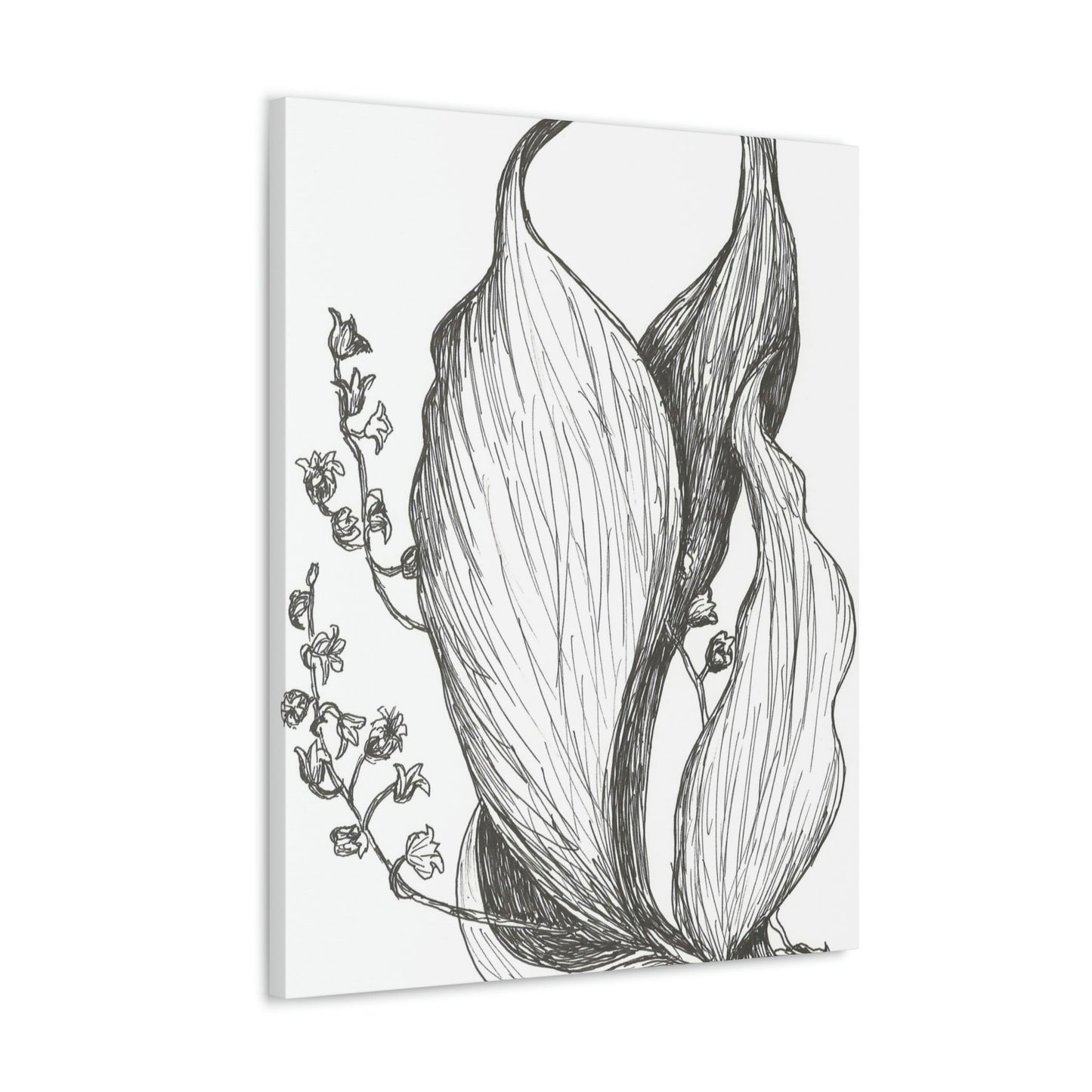 Canvas Gallery Wrap with Print of My Original Drawing of a Lily of the Valley Flower