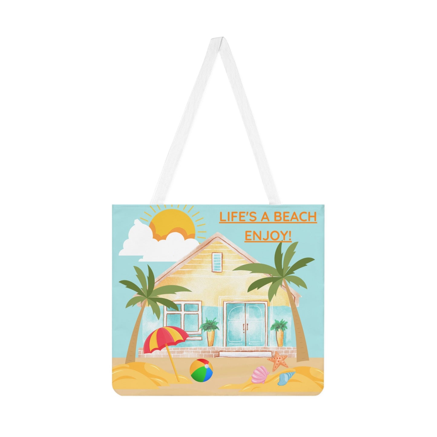 Shoulder Tote Bag Print of Original Digital Beach Design, Vacation, Shore, Florida, California, Resort, Boating, Fun, Road Trip, Weekender