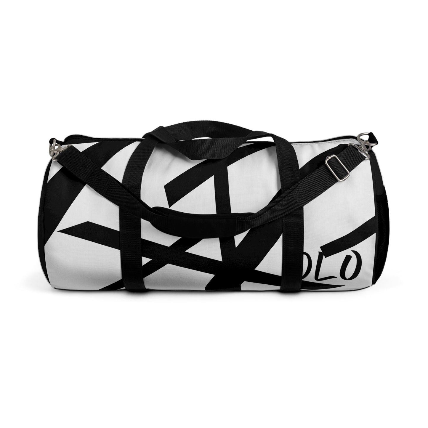 Duffel Bag Original Abstract Bold Black and White Linear Art Design, Unique Statement Piece, Very Fashionable, Art, Stylish, Sharp, New Art