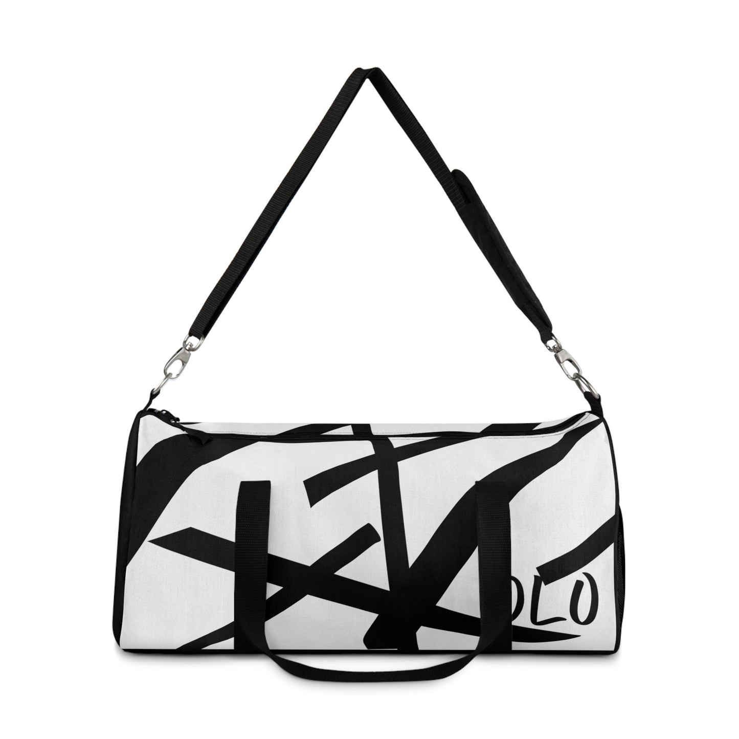 Duffel Bag Original Abstract Bold Black and White Linear Art Design, Unique Statement Piece, Very Fashionable, Art, Stylish, Sharp, New Art