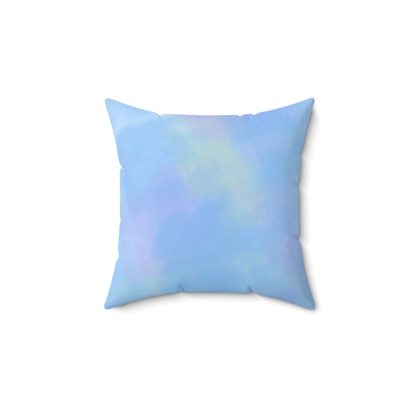 Spun Polyester Square Pillow with Originsl Digital Art in Abstract Blues