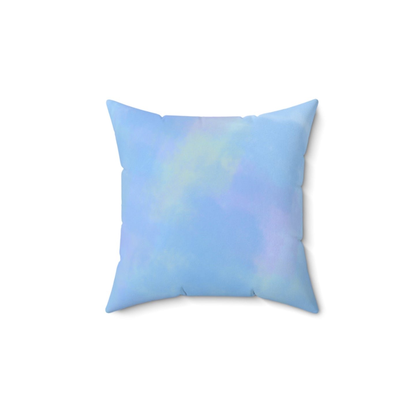 Spun Polyester Square Pillow with Originsl Digital Art in Abstract Blues