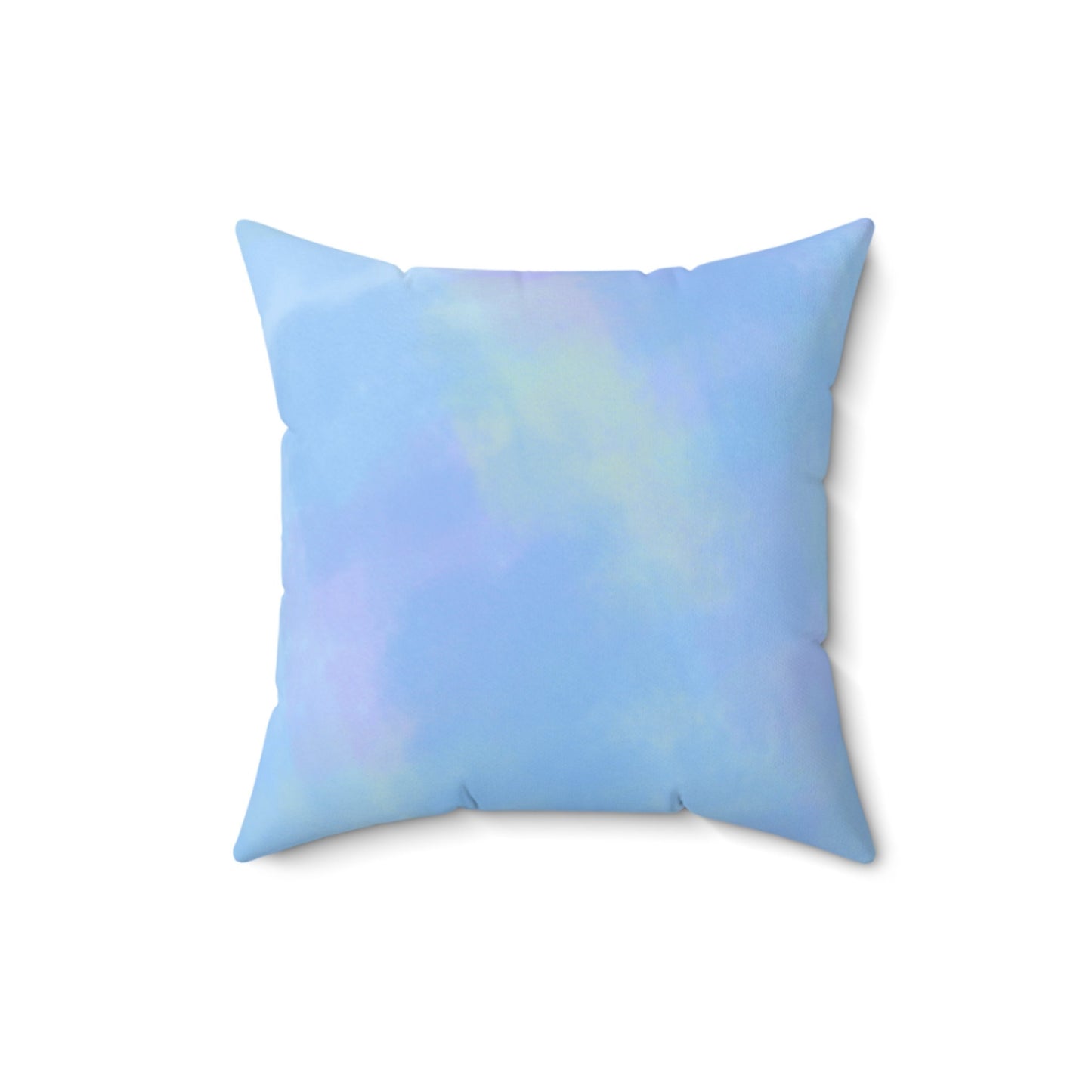 Spun Polyester Square Pillow with Originsl Digital Art in Abstract Blues