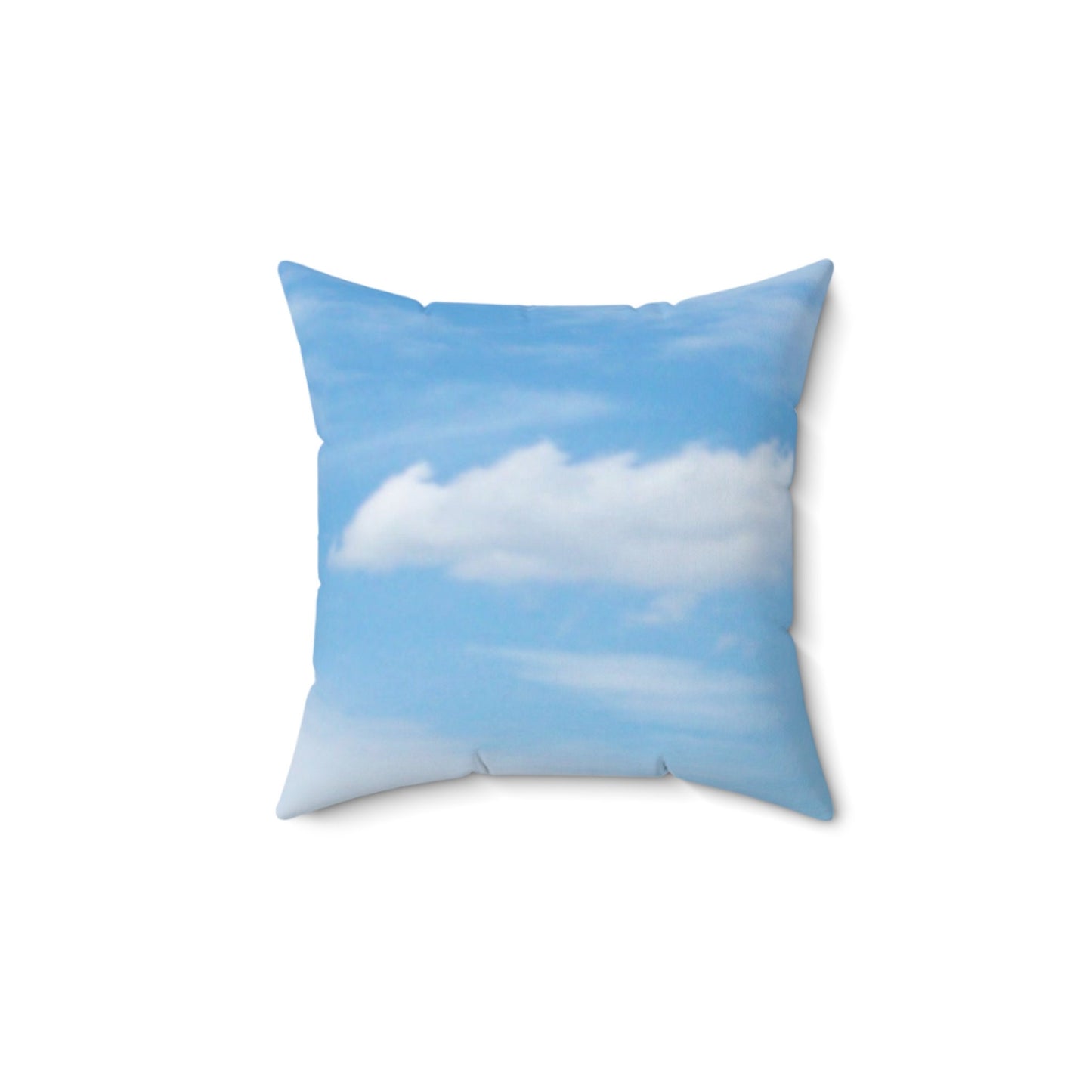 Spun Polyester Square Pillow Features Original Photo of Sky with Clouds