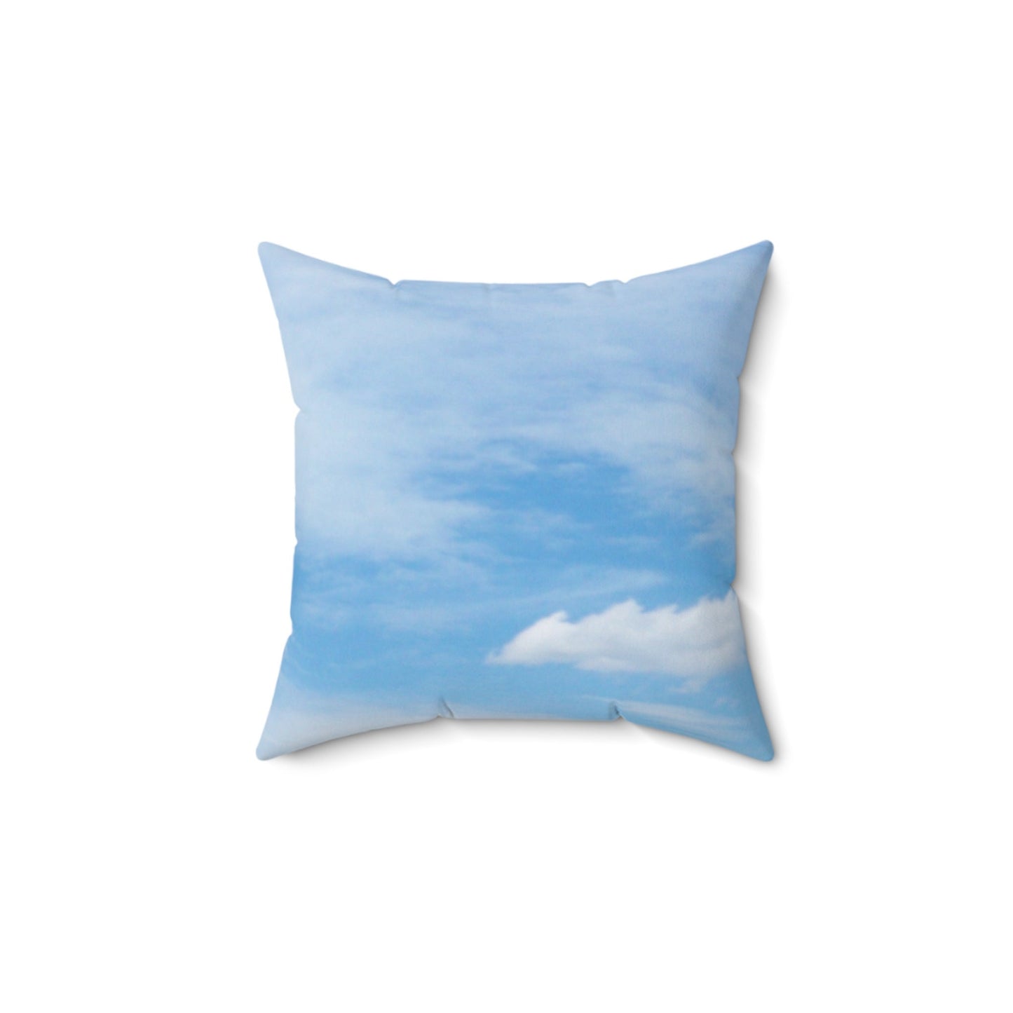 Spun Polyester Square Pillow Features Original Photo of Sky with Clouds