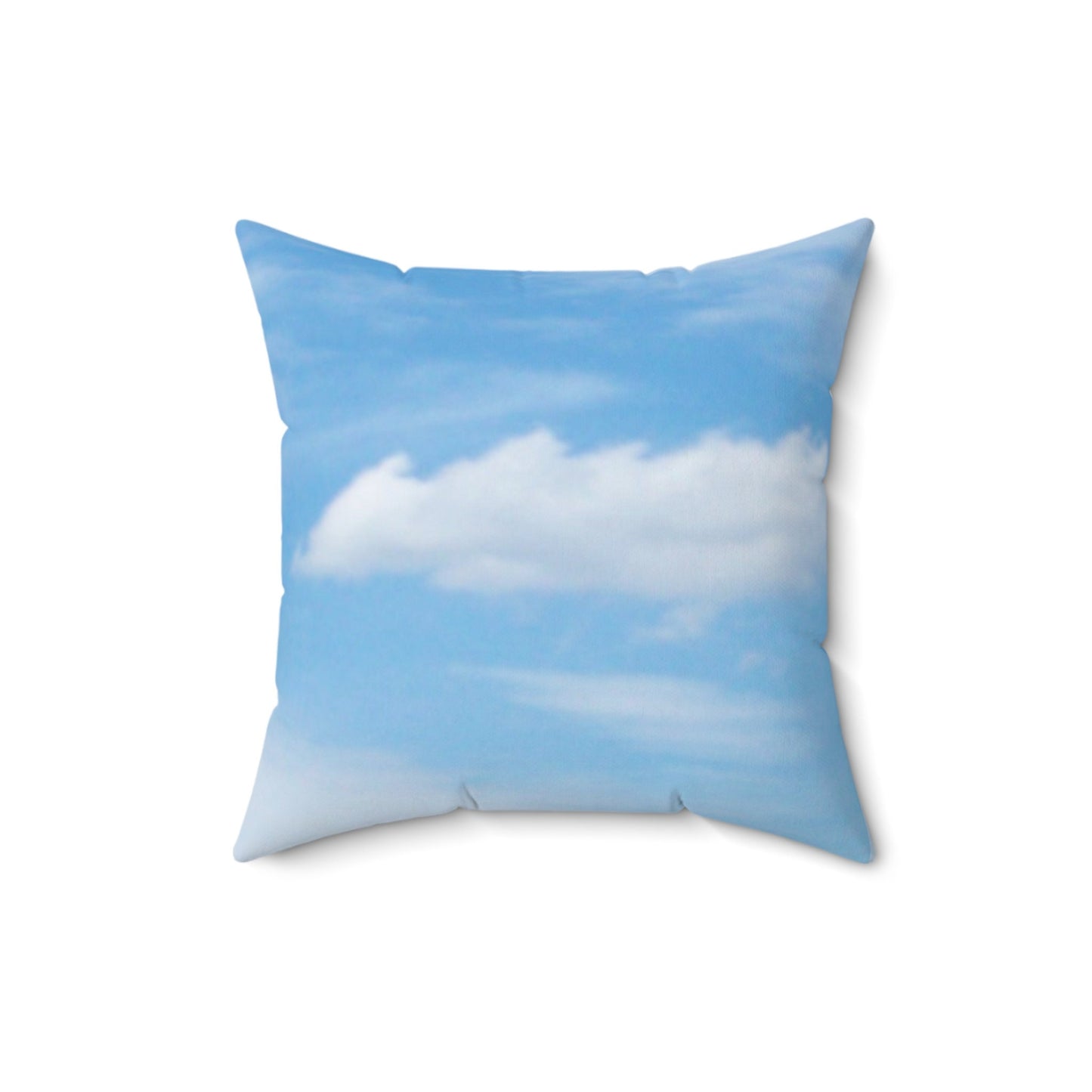 Spun Polyester Square Pillow Features Original Photo of Sky with Clouds