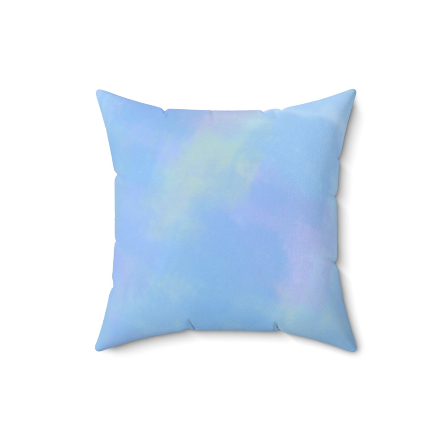 Spun Polyester Square Pillow with Originsl Digital Art in Abstract Blues