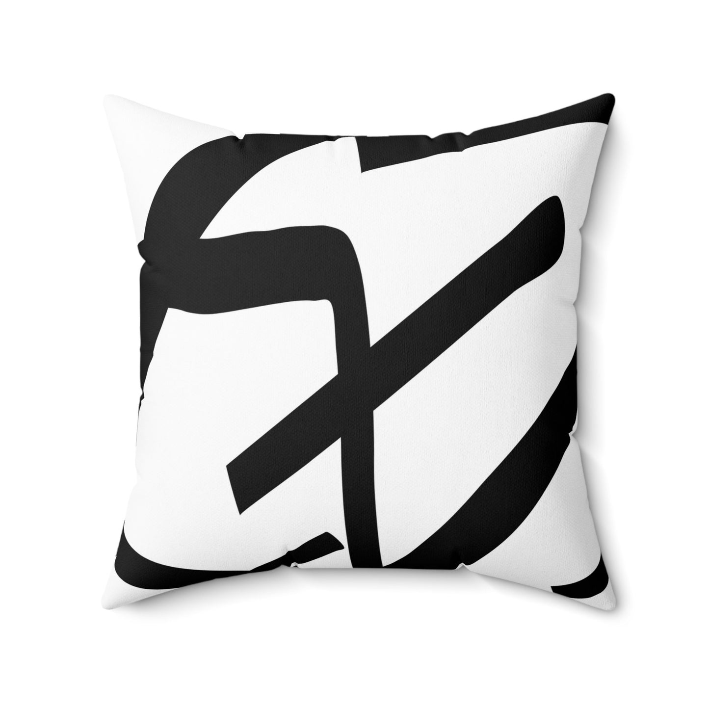 Spun Polyester Square Pillow Bold Black Geometric Line Art, Original Digital Design, Minimalist, Neutral, Sharp Contrast, Conversational