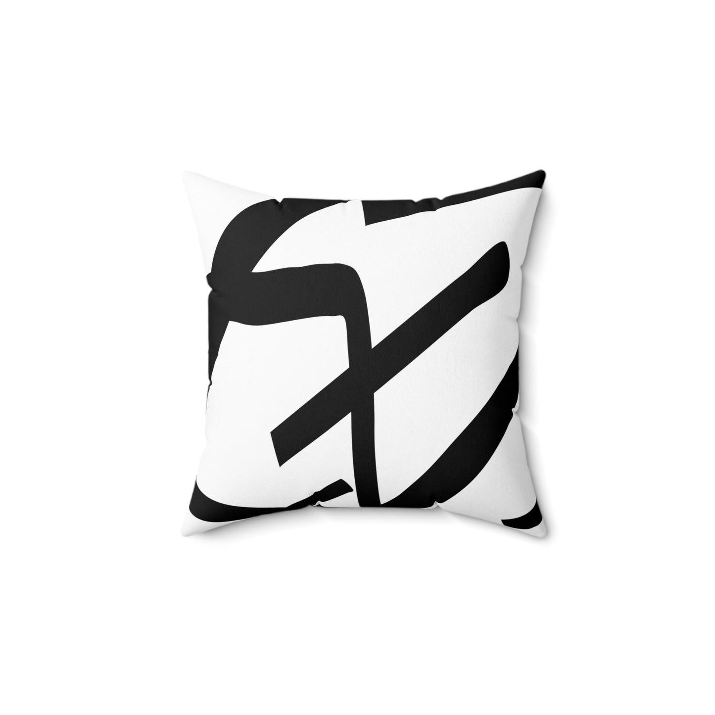 Spun Polyester Square Pillow Bold Black Geometric Line Art, Original Digital Design, Minimalist, Neutral, Sharp Contrast, Conversational