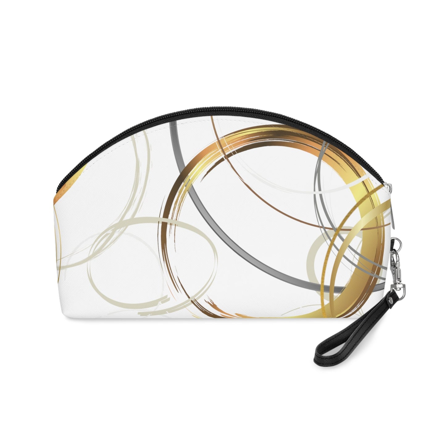 Makeup Bag with Original Digital Geometric Art Gold Rings