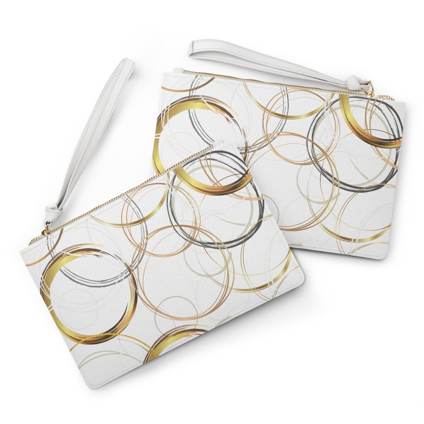 Clutch Bag with Original Geometric Circles Digital Art Design