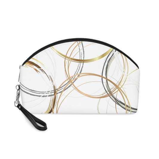 Makeup Bag with Original Digital Geometric Art Gold Rings