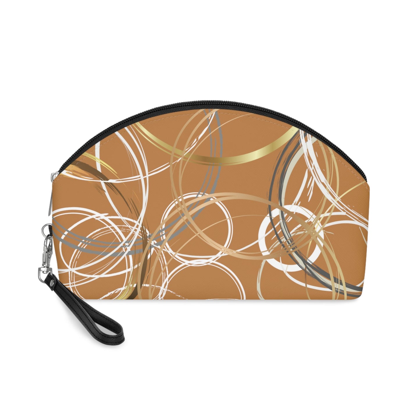 Makeup Bag with original Geometric Figital Art Gold Rings