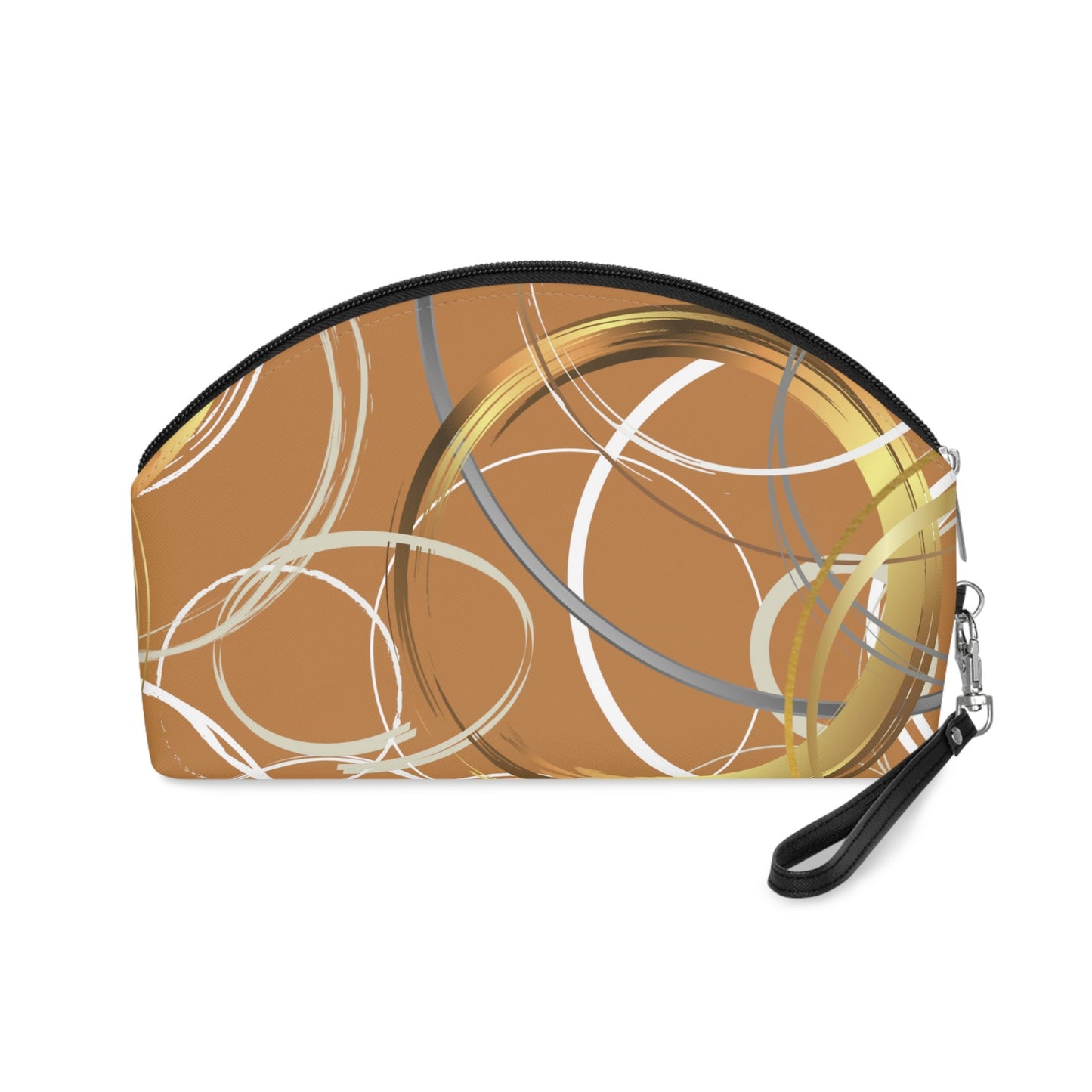 Makeup Bag with original Geometric Figital Art Gold Rings