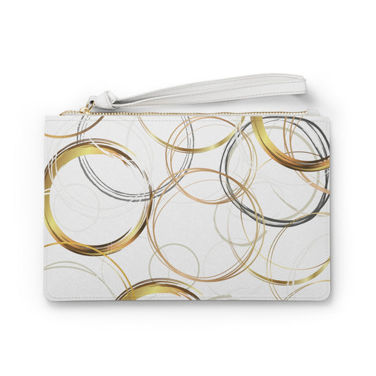 Clutch Bag with Original Geometric Circles Digital Art Design