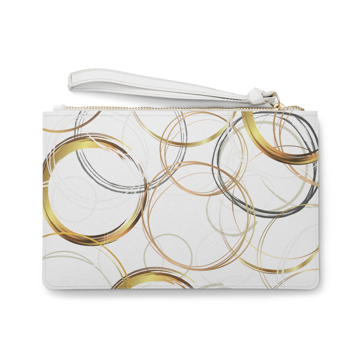 Clutch Bag with Original Geometric Circles Digital Art Design