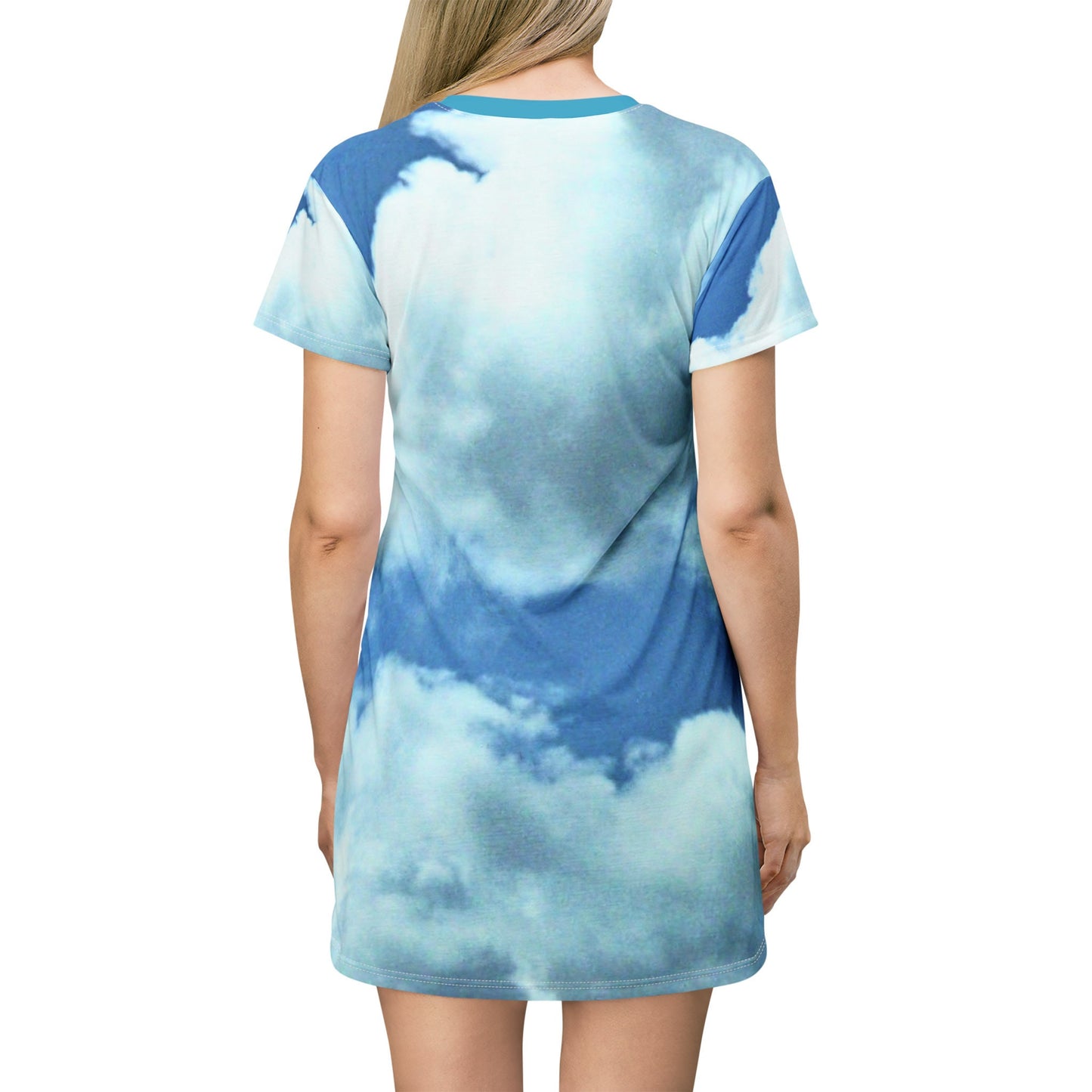 T-Shirt Dress Clouds, Nightie, Original Photograph Print, Blue Skies, Calming relax, Summer, Spring, pretty,fun,family,young,teen