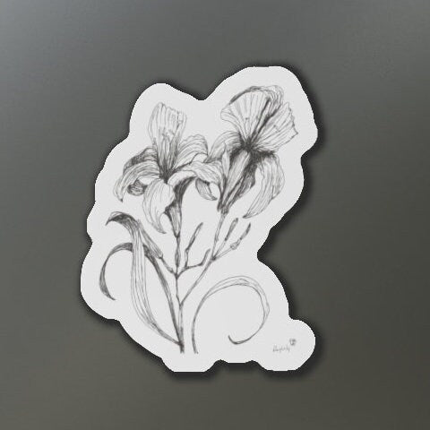 Die-Cut Magnets Hand drawn Flowers, Iris, Spring, Summer Decor, Garder Gift, Botanical Art, Garden Art,