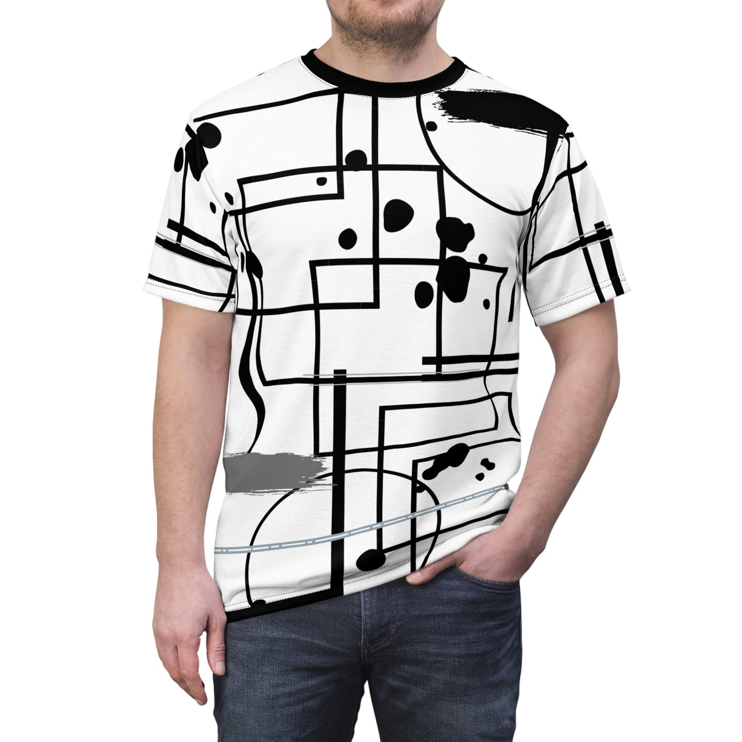 Original Abstract Art Design, Professionally Printed on Polyester Unisex Tee, Sublimation Print