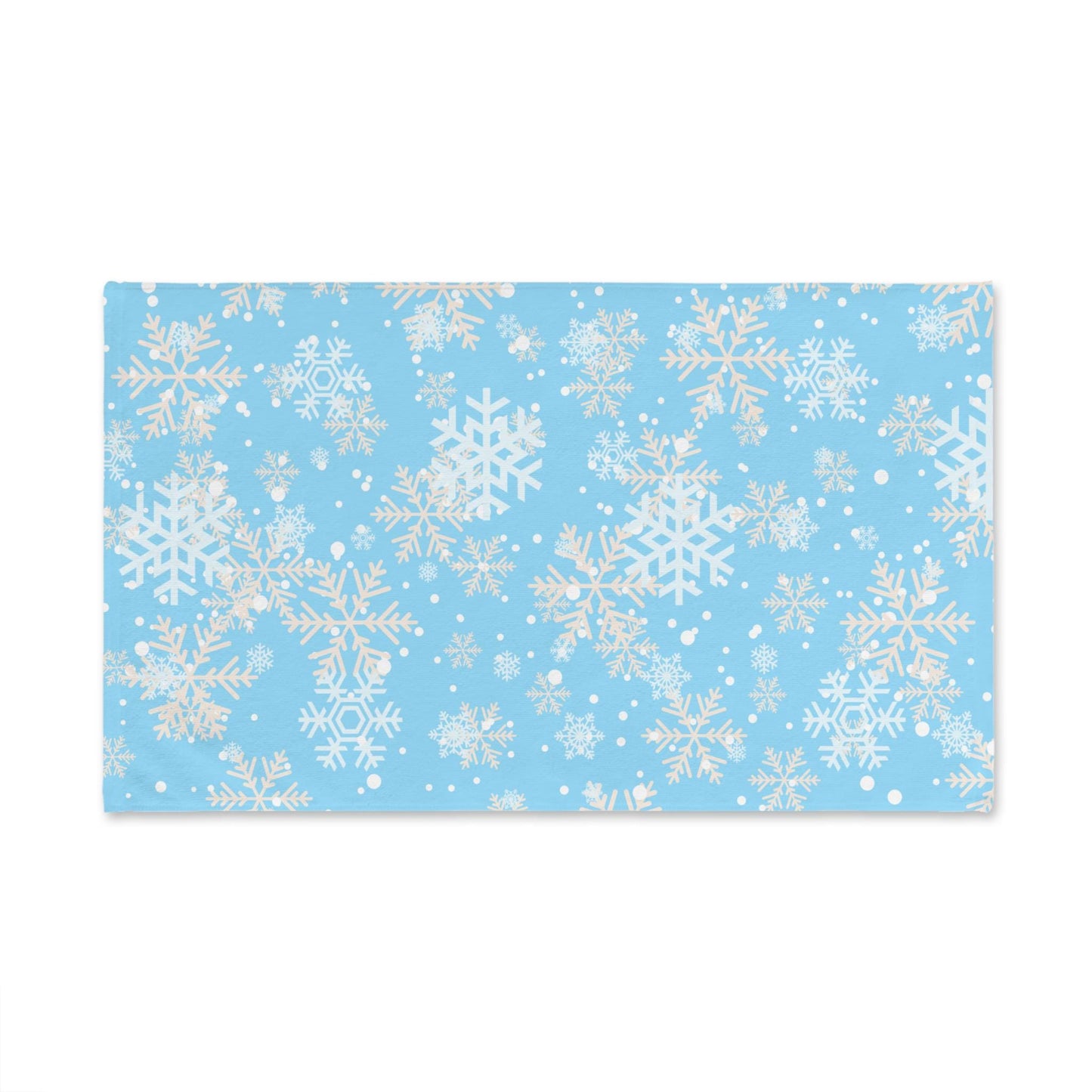 Snowflake Hand Towel, Winter Theme Guest Towel, Christmas Calm Bathroom Decor, Blue and White Kitchen Towel, Pleasant Holiday Tea Towel,