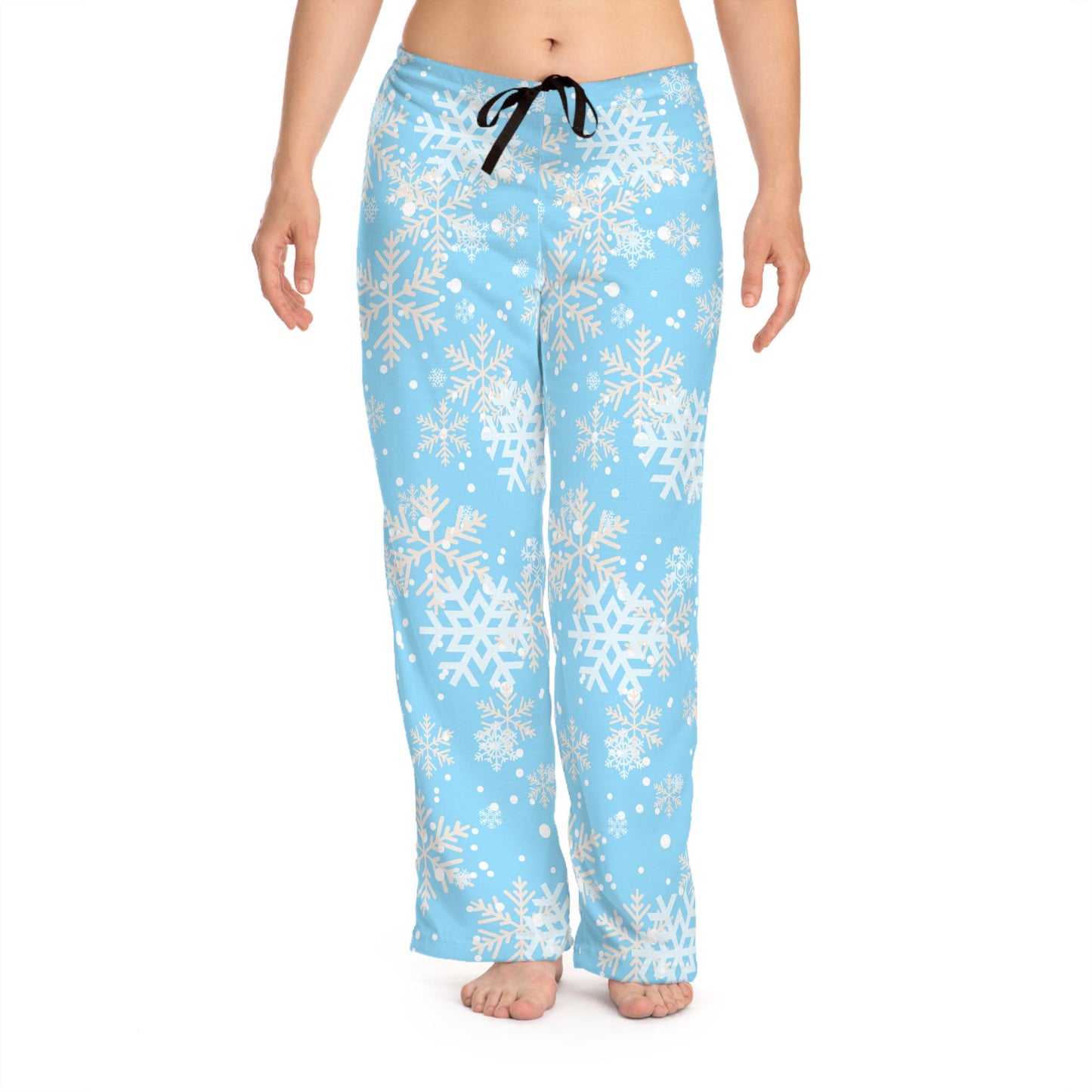 Winter Wonderland Women's Pajama Pants, Holiday Snowflake Lounge Pants, Soft Blue Sleepwear, Cozy Christmas PJ Bottoms, Gift for Her