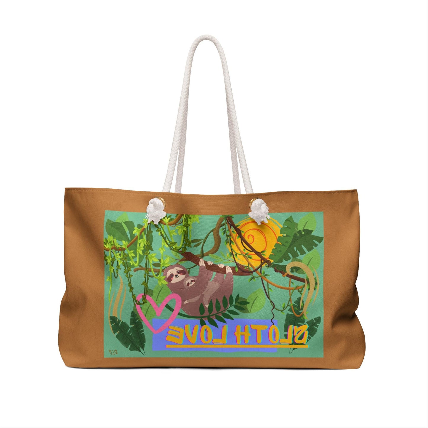 Sloth Weekender Bag - Jungle Safari Theme, Fun Animal Design for Travelers, Kids - Extra Bag for Adventures, Original New Design, Cute Sloth