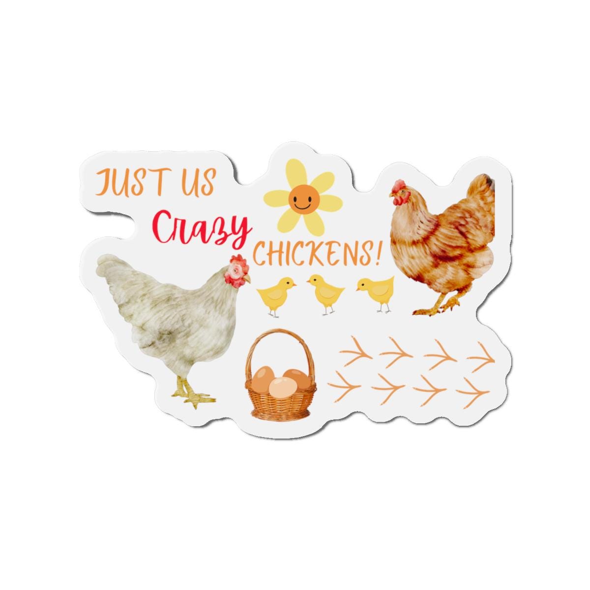 Funny Chickens Die-Cut Magnets, Farm Life Kitchen Decor, Chicken Coop Fridge Magnets, Egg Lover Gift, Country Decor, Farmhouse Style