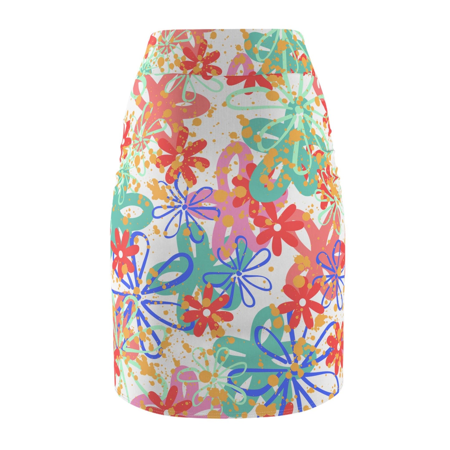 Floral Pencil Skirt, Women's Clothing, Spring/Summer Fashion, Fun Daywear, Multicolor Skirt, Floral Print Skirt