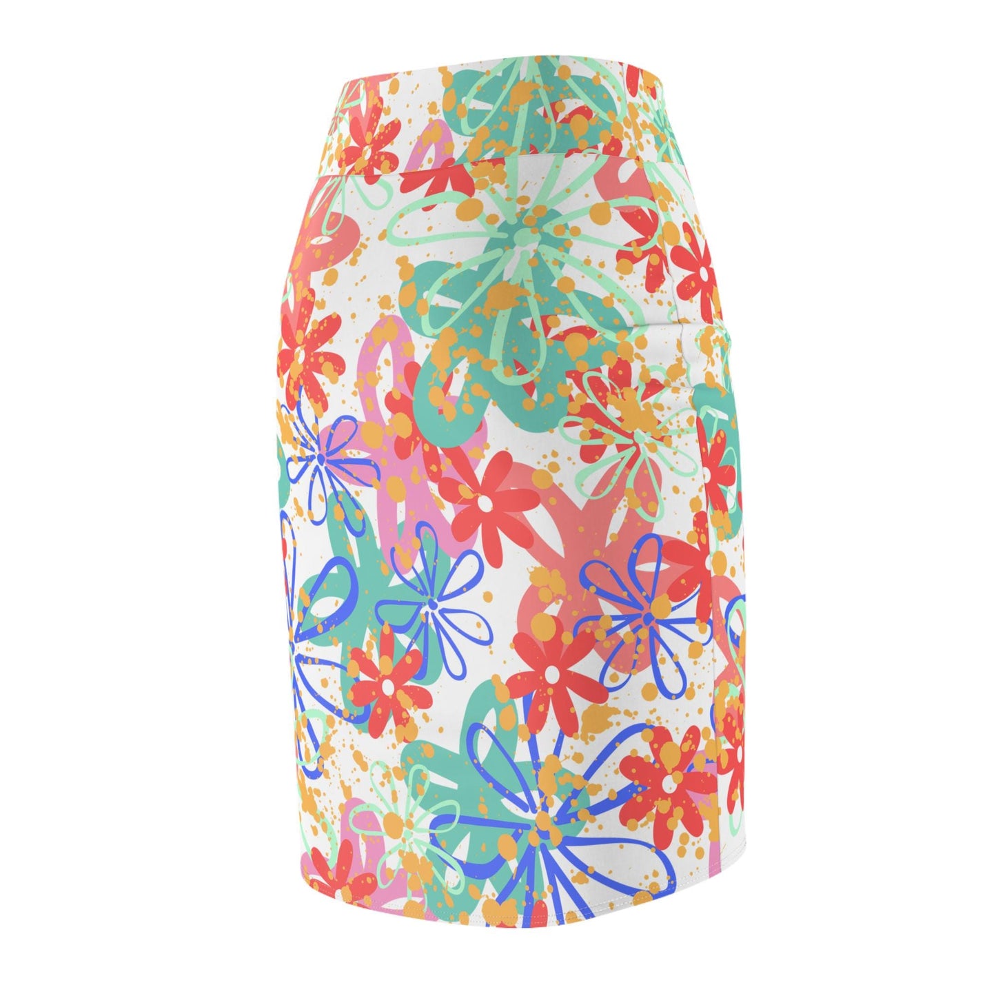 Floral Pencil Skirt, Women's Clothing, Spring/Summer Fashion, Fun Daywear, Multicolor Skirt, Floral Print Skirt