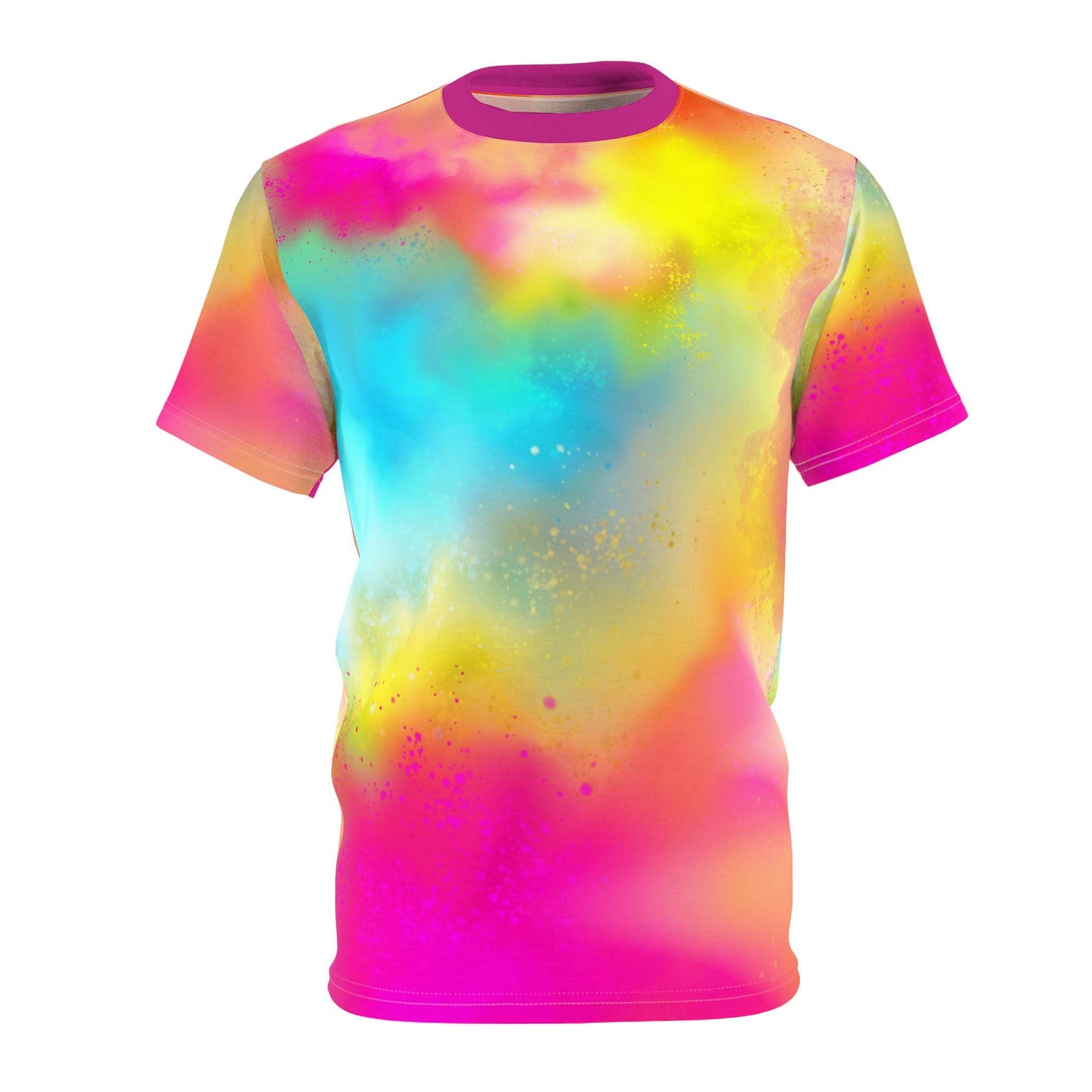 Colorful Watercolor Fluid Art Unisex Tee, Bright Orange Red Yellow Stand Out Shirt, Unisex Cut & Sew T-Shirt, Vibrant Artistic Graphic Tee,