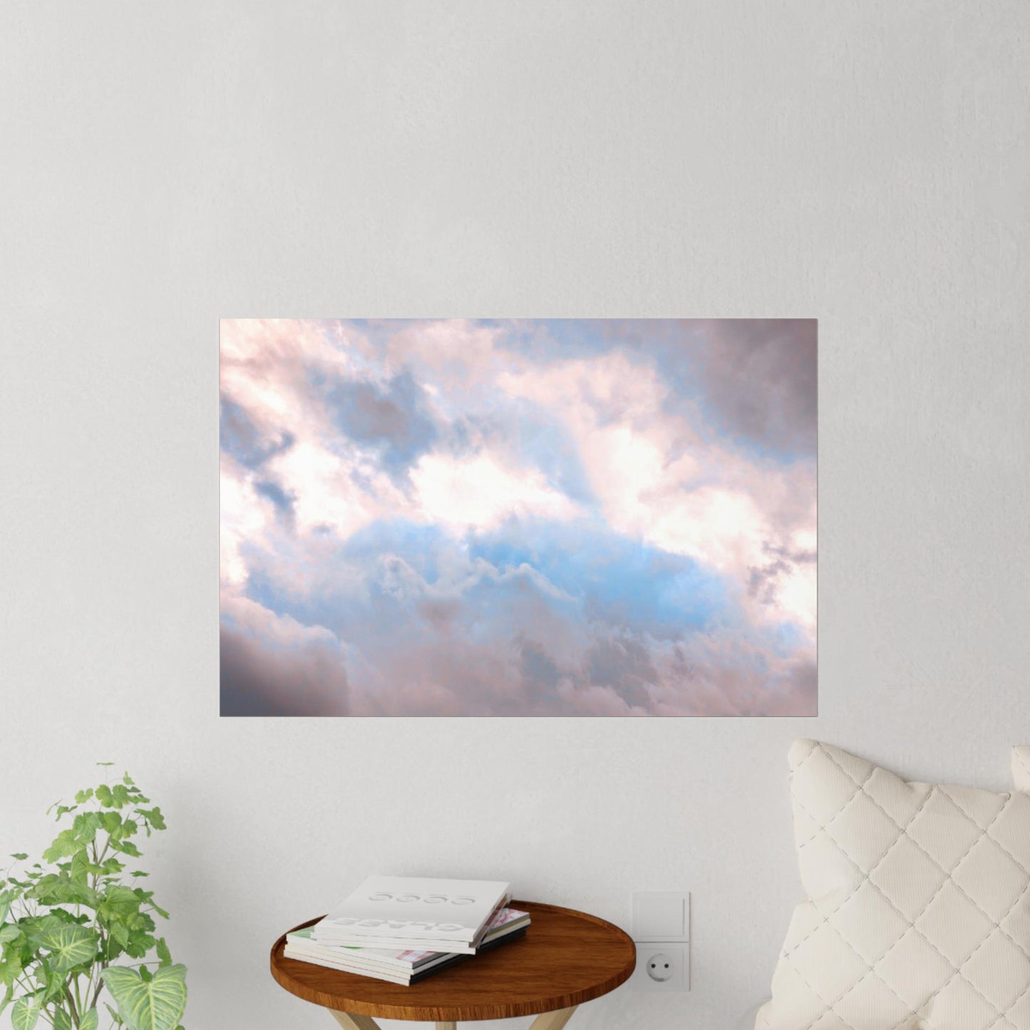 Moody Stormy Sky Wall Decals, Stormy Weather Peel and Stick Art, Afternoon Sky Decor, Dark Clouds with Blue, Photo Decals, Home Decor