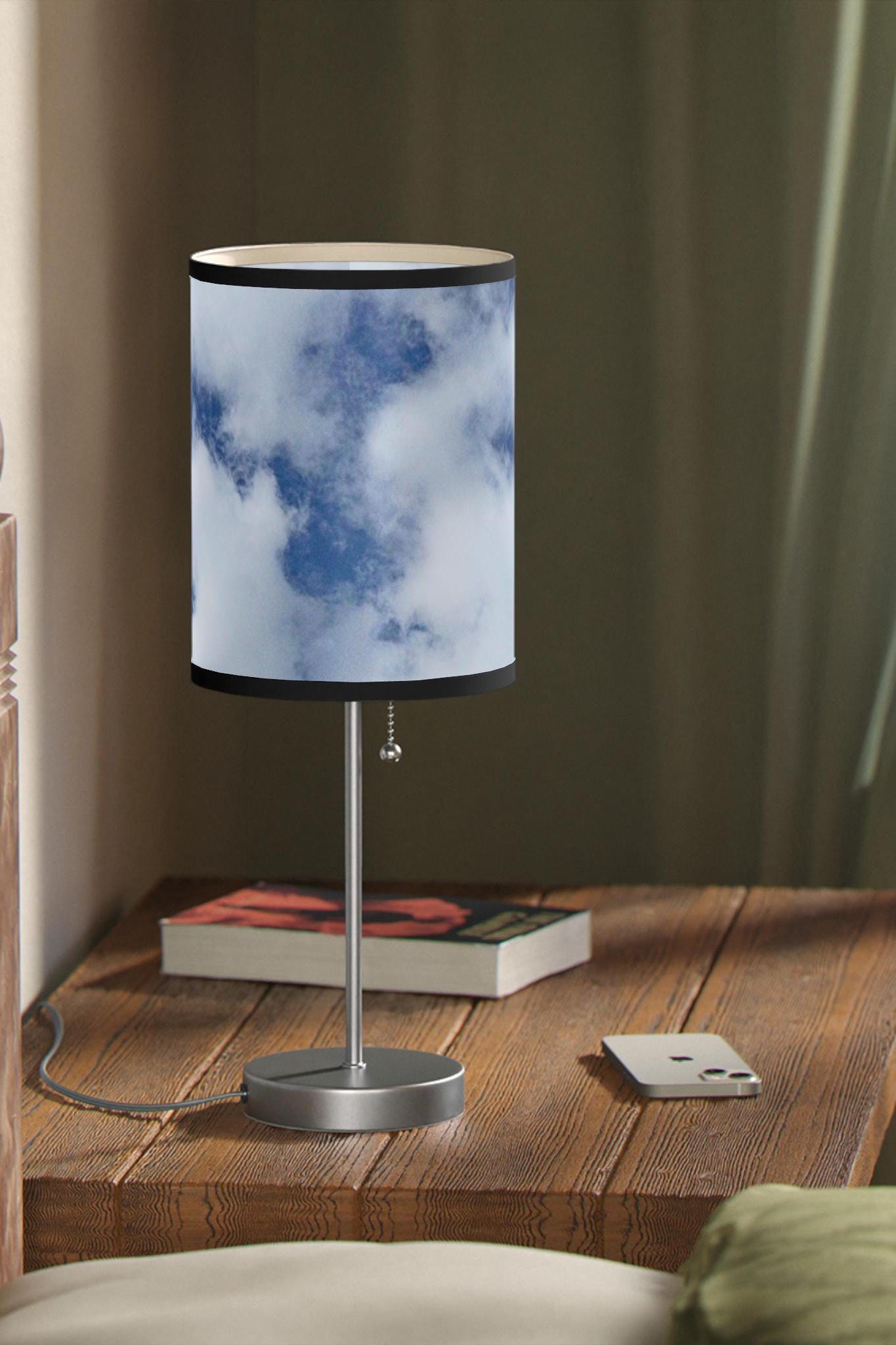 Lamp, Fluffy Clouds Summer Sky Photo Decor Night Light, US/CA Plug, Nursery Kids Room Gift, Desk Lamp, Table Lamp, Bedroom Decor, Office