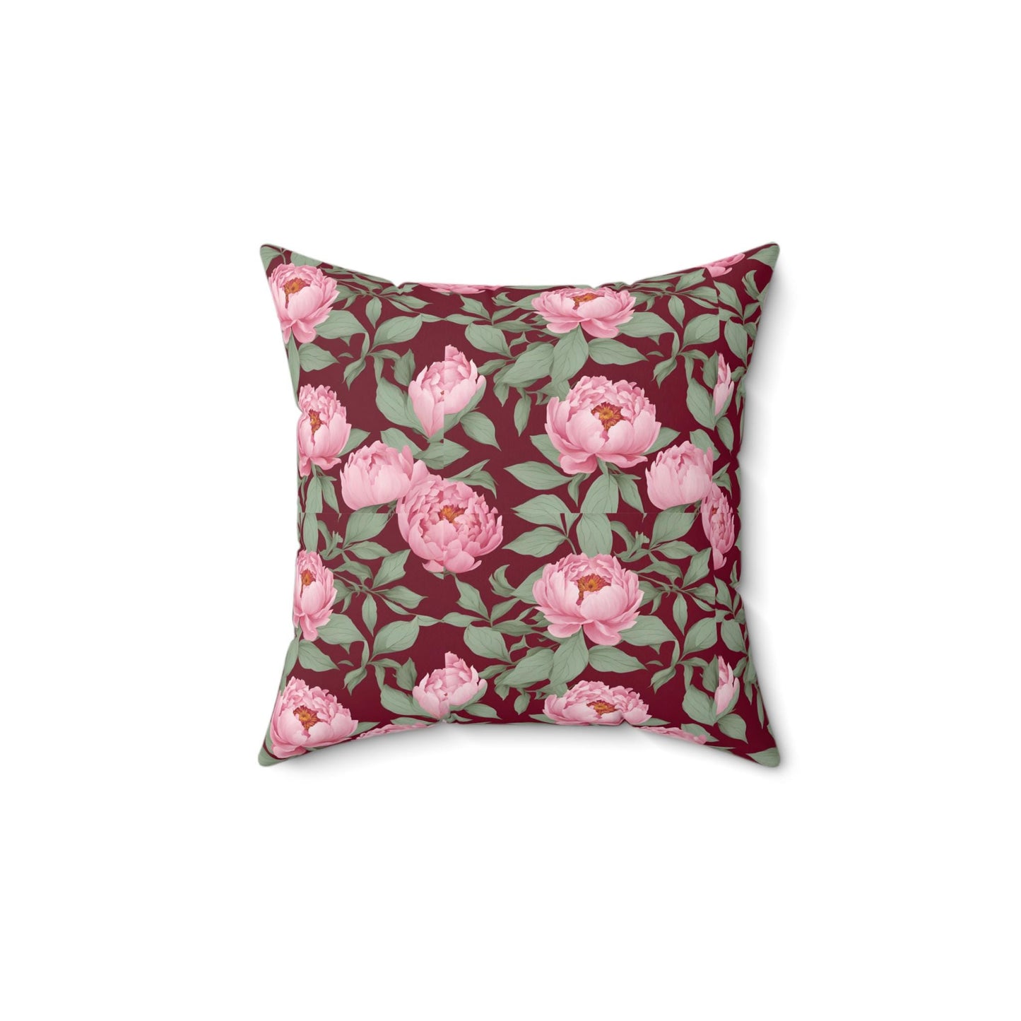 Pillow Cover, Pink Peonies Floral Decor, Feminine Southern Style, Garden Flower Accent, Summer Home Decor, Red Pillowcase