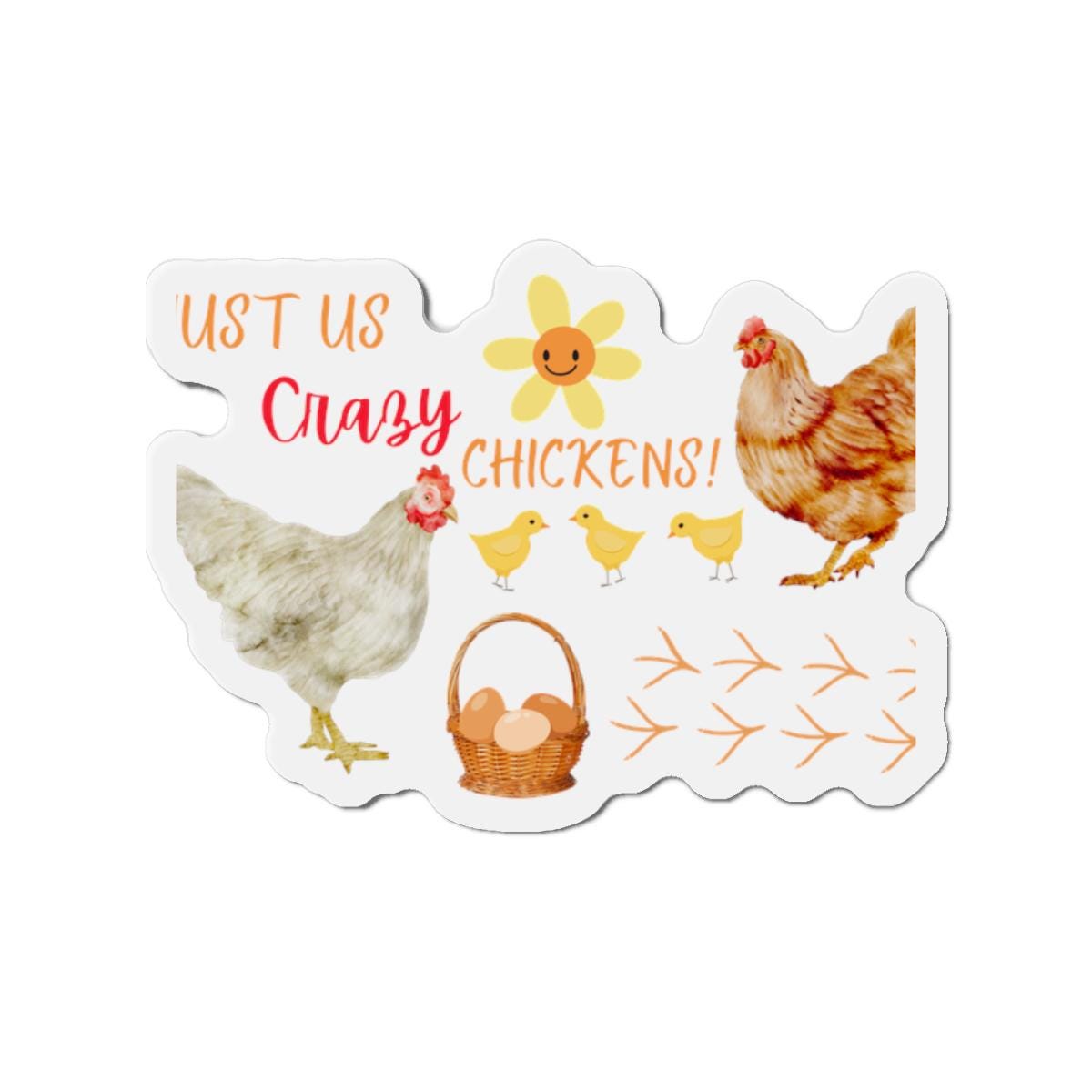 Funny Chickens Die-Cut Magnets, Farm Life Kitchen Decor, Chicken Coop Fridge Magnets, Egg Lover Gift, Country Decor, Farmhouse Style