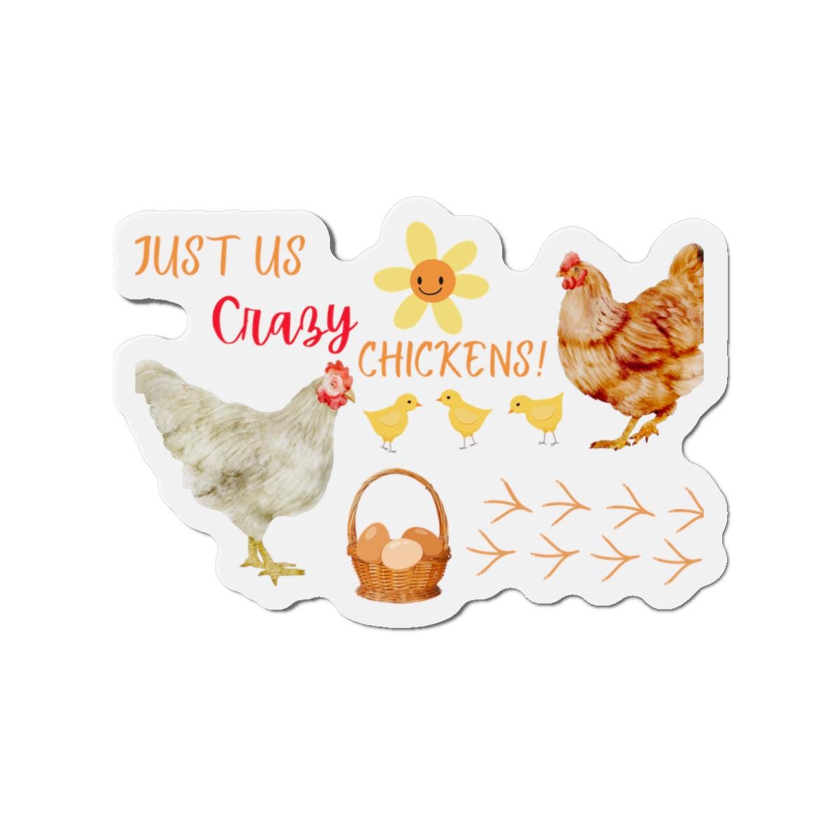 Funny Chickens Die-Cut Magnets, Farm Life Kitchen Decor, Chicken Coop Fridge Magnets, Egg Lover Gift, Country Decor, Farmhouse Style