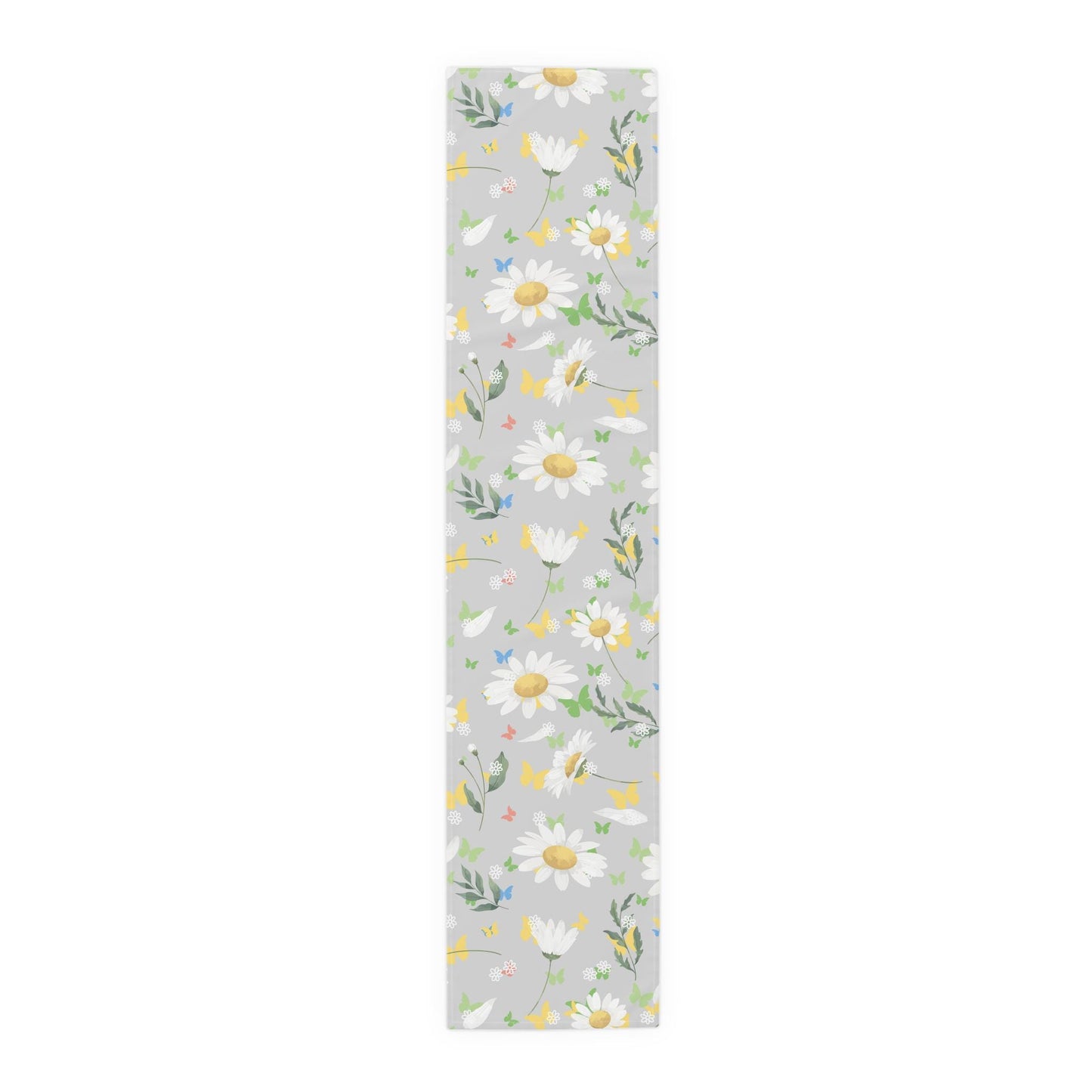 Table Runner, Fun Daisy Field Design, Dining Decor Setting, Summer Spring, Cotton Poly, Lunch Tea Time, Tablescape Accessory