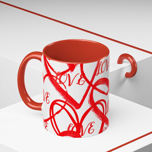 Mug, Pretty Romantic Love Heart Design in Multiple Colors, Valentine's Day Gift, Coffee Cup, Tea Mug, Valentine's Gift Idea, Wedding Present