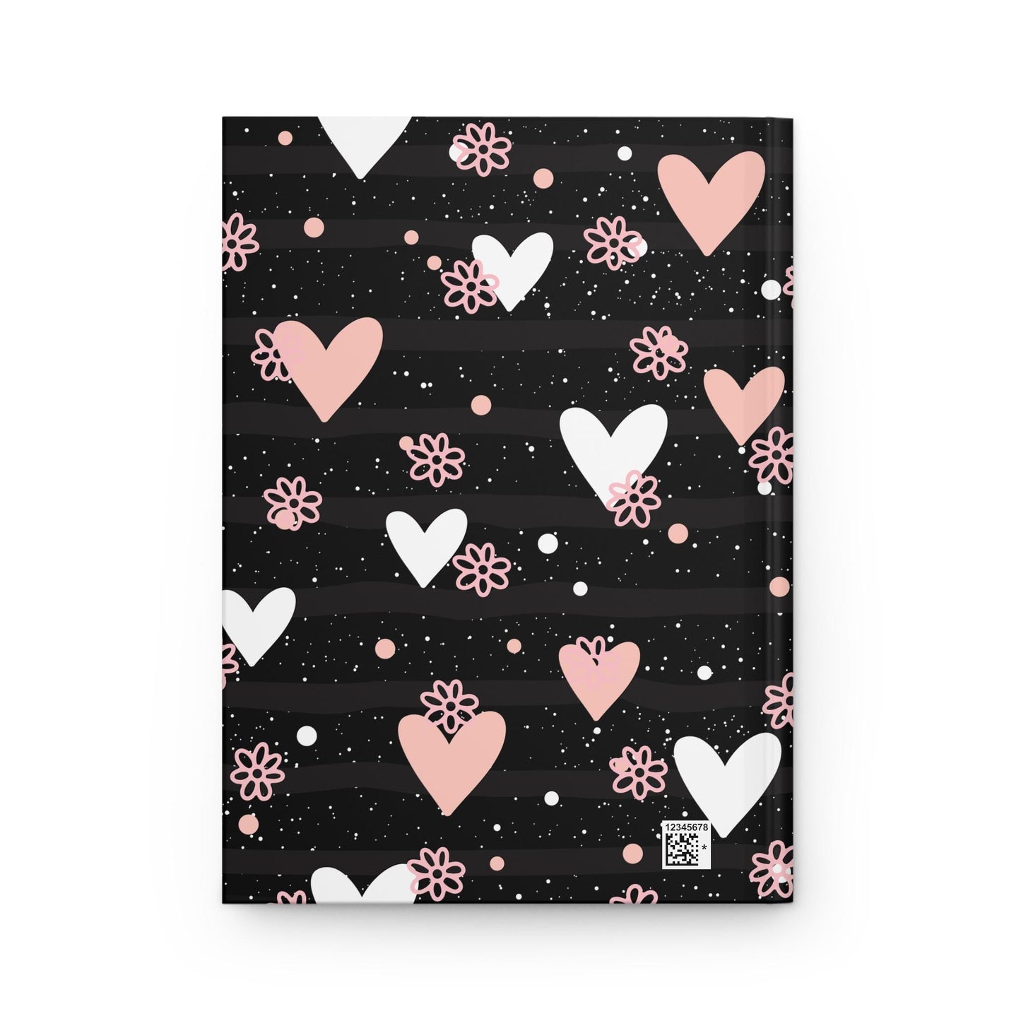 Hardcover Journal Matte, Pretty Hearts, Valentine's Day Gifts, Love Journal, Wedding Journal, Pink Hearts, White Hearts