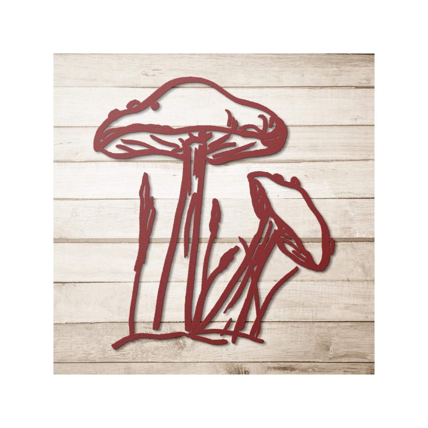 Woodland Mushroom Pair, Metal Sign , 5 Sizes, 5 Colors, Nature Art, Original Drawing