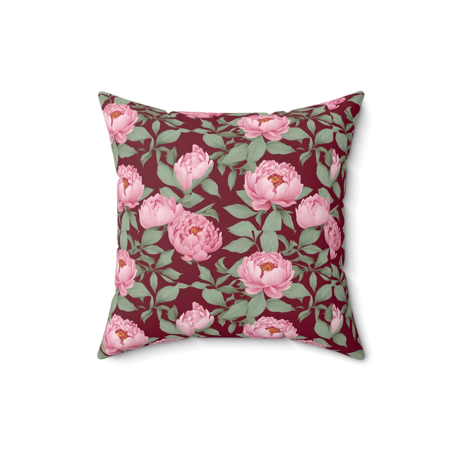 Pillow Cover, Pink Peonies Floral Decor, Feminine Southern Style, Garden Flower Accent, Summer Home Decor, Red Pillowcase