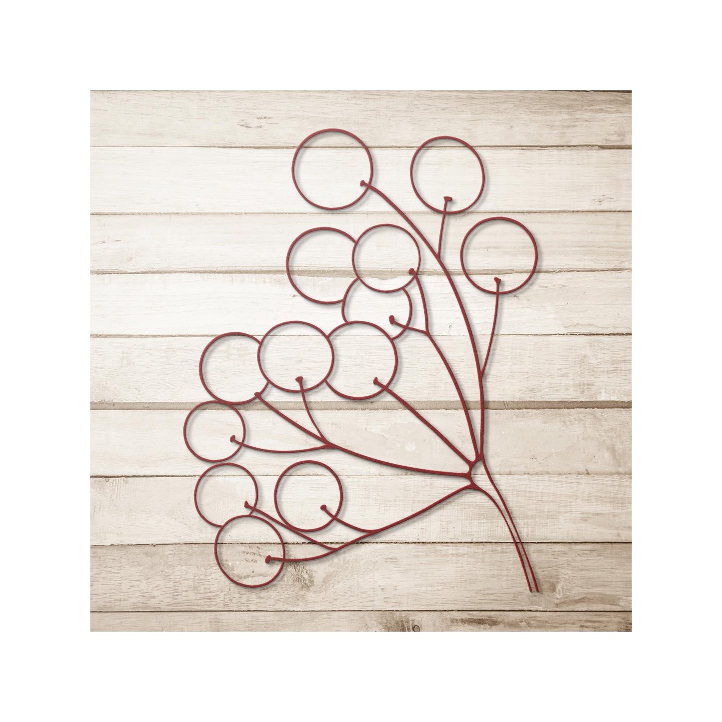 Metal Sign Cut Out of Berries on Branches, Original Drawing, Professionally Cut From Metal, Available  in Copper, Black, Red, Silver, White