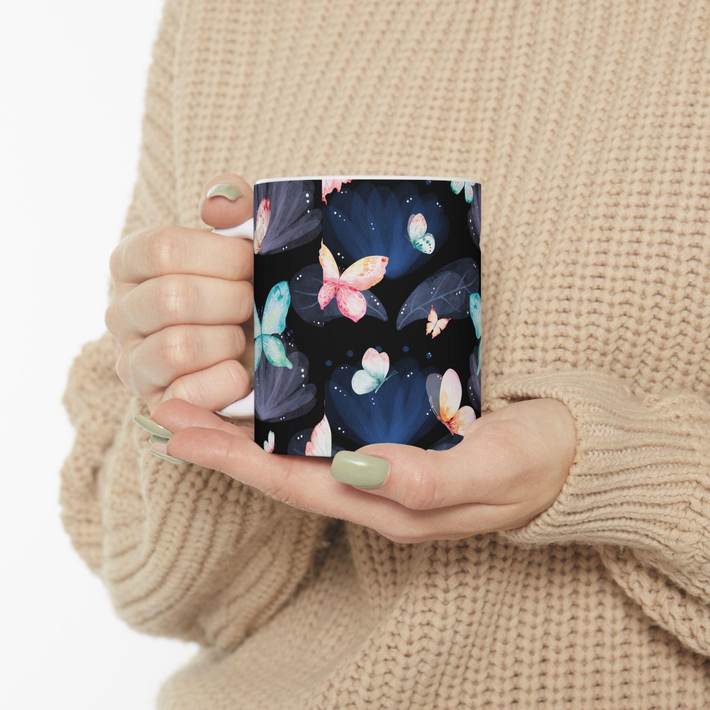 Elegant Butterfly Ceramic Mug | Perfect Gift for Nature Lovers, Floral Decor, Home Office, Birthday, Tea, Coffee