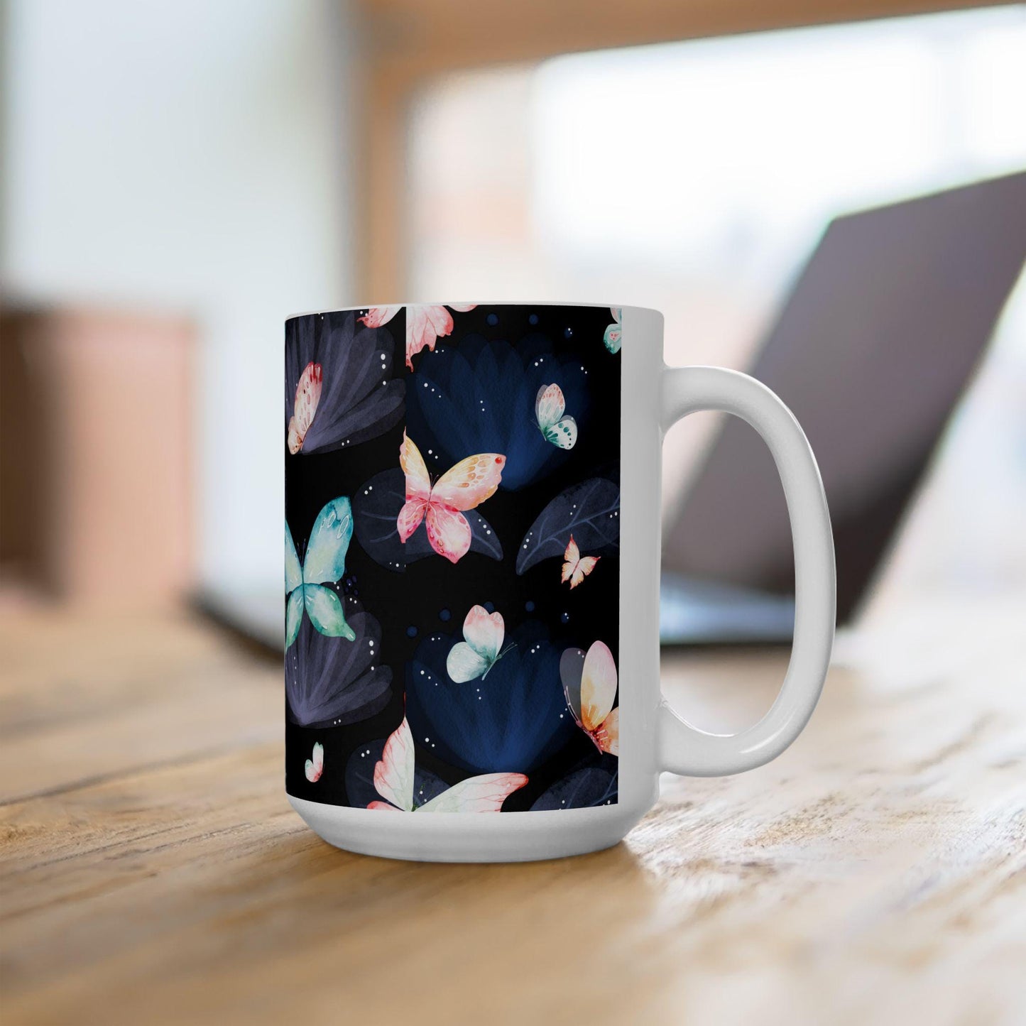 Elegant Butterfly Ceramic Mug | Perfect Gift for Nature Lovers, Floral Decor, Home Office, Birthday, Tea, Coffee