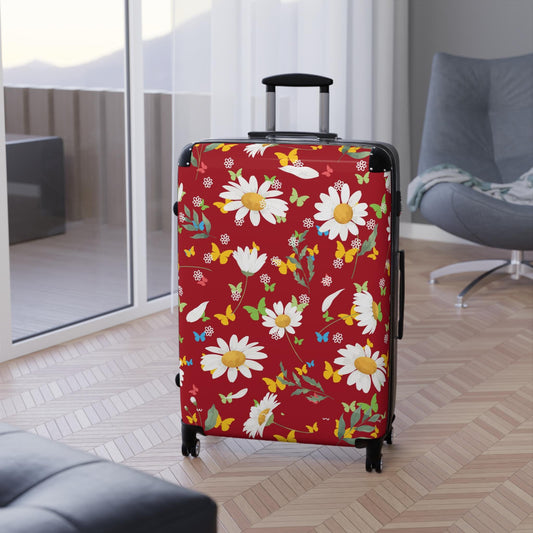 Floral Design Carry-On Suitcase | Travel Bag, Luggage for Vacation, Weekend Getaways, Gift for Travelers, Nature-Inspired