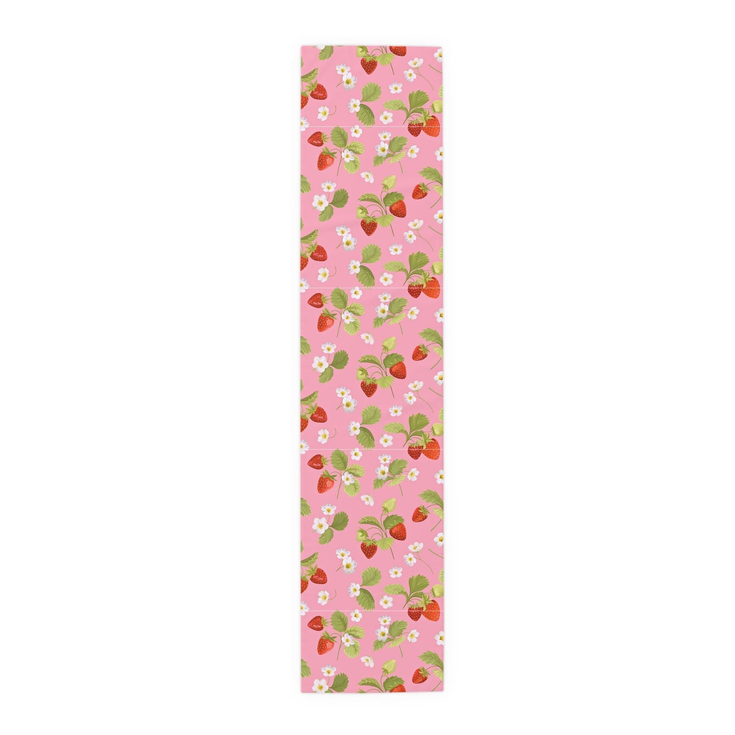 Table Runner, Summer Strawberry Garden Kitchen Decor, Spring Floral Dining Room Accessories, Cotton Poly Blend, Home Table Linens,