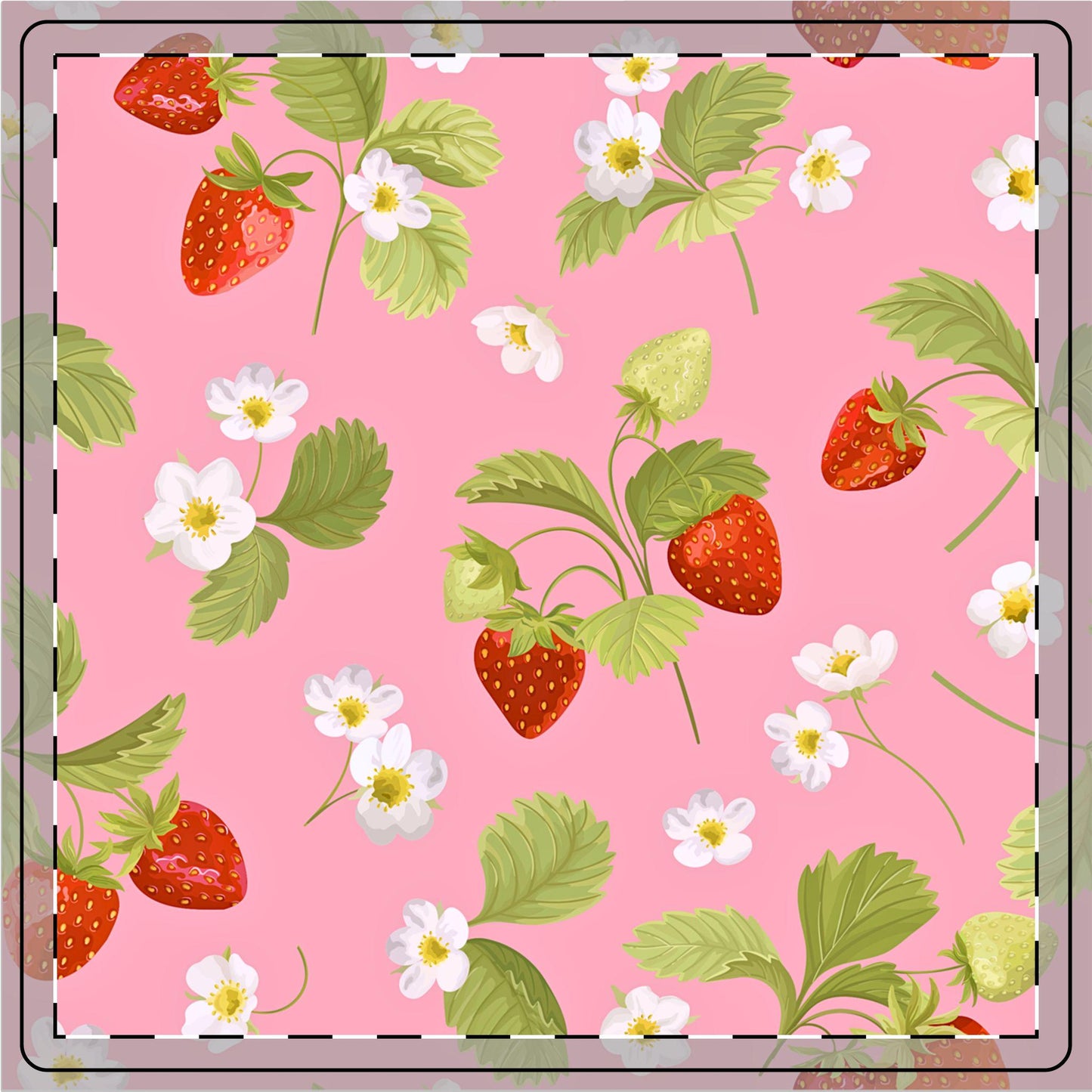 Ceramic Coaster Set - Pretty Cute Summer Fresh Strawberries, Pink Feminine Design for Patio Parties, Outdoor Celebrations, Spring Decor