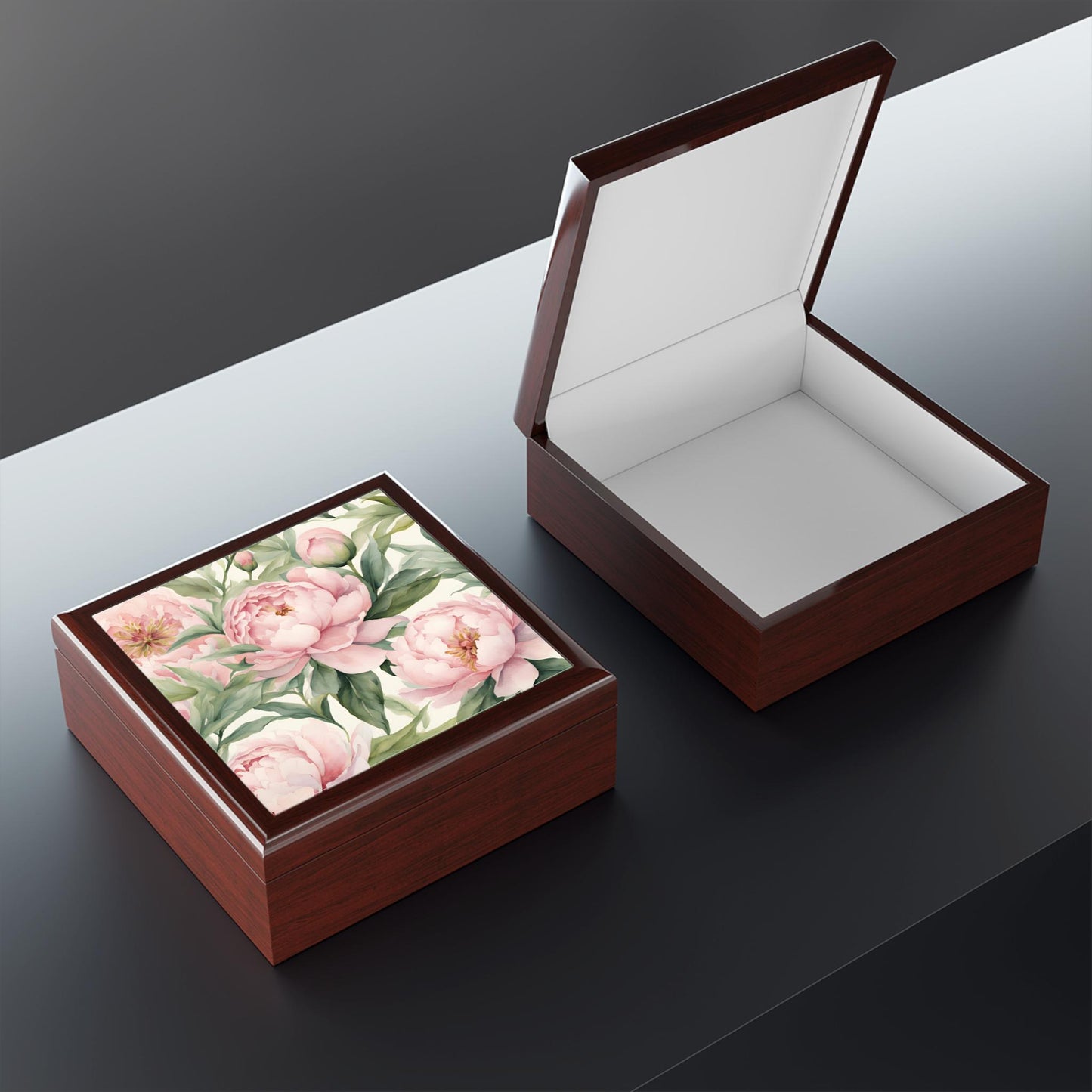 Floral Jewelry Box, Elegant Storage, Gift for Her, Peony Decor, Wedding Jewelry Organizer, Birthday Gift